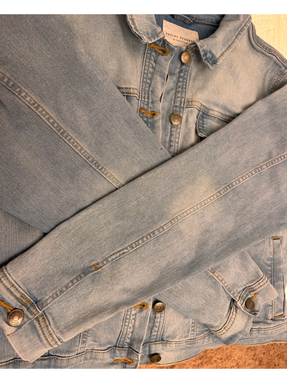 Light Blue Women's Denim Jacket - Classic Jean Coat - Picture 8 of 8
